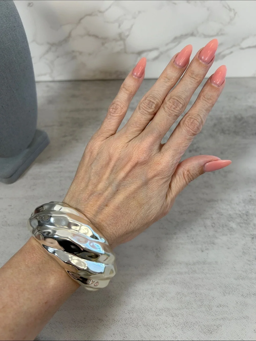 J. Crew sculpted silver